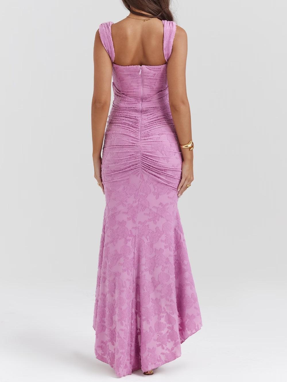 Giulia | Vestido maxi floral azul campanula