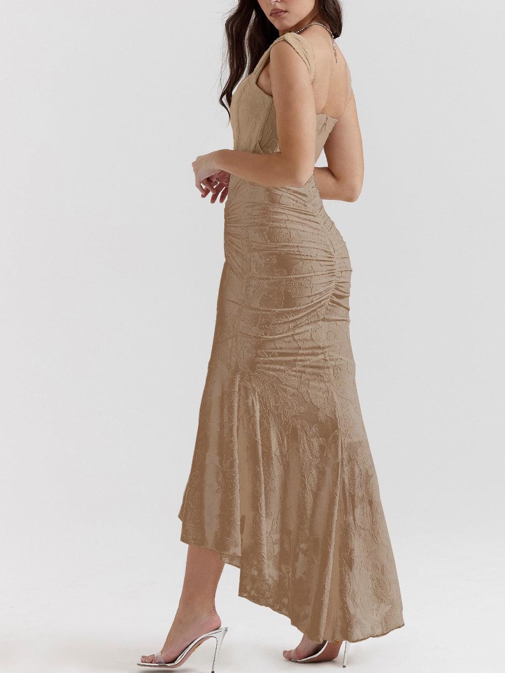 Giulia | Vestido maxi floral azul campanula