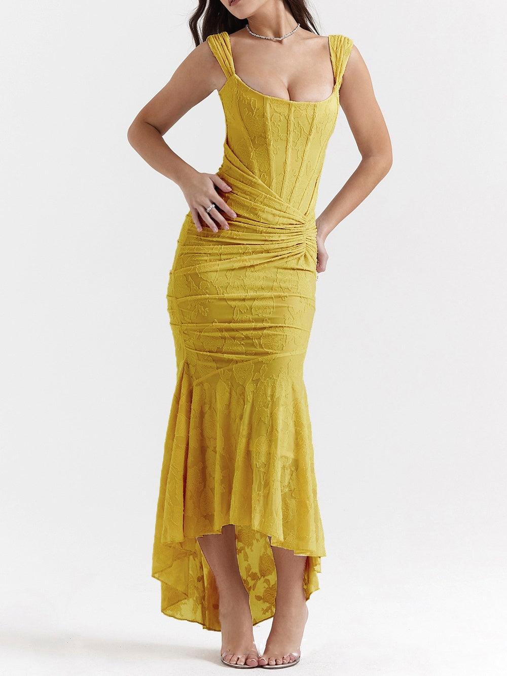 Giulia | Vestido maxi floral azul campanula