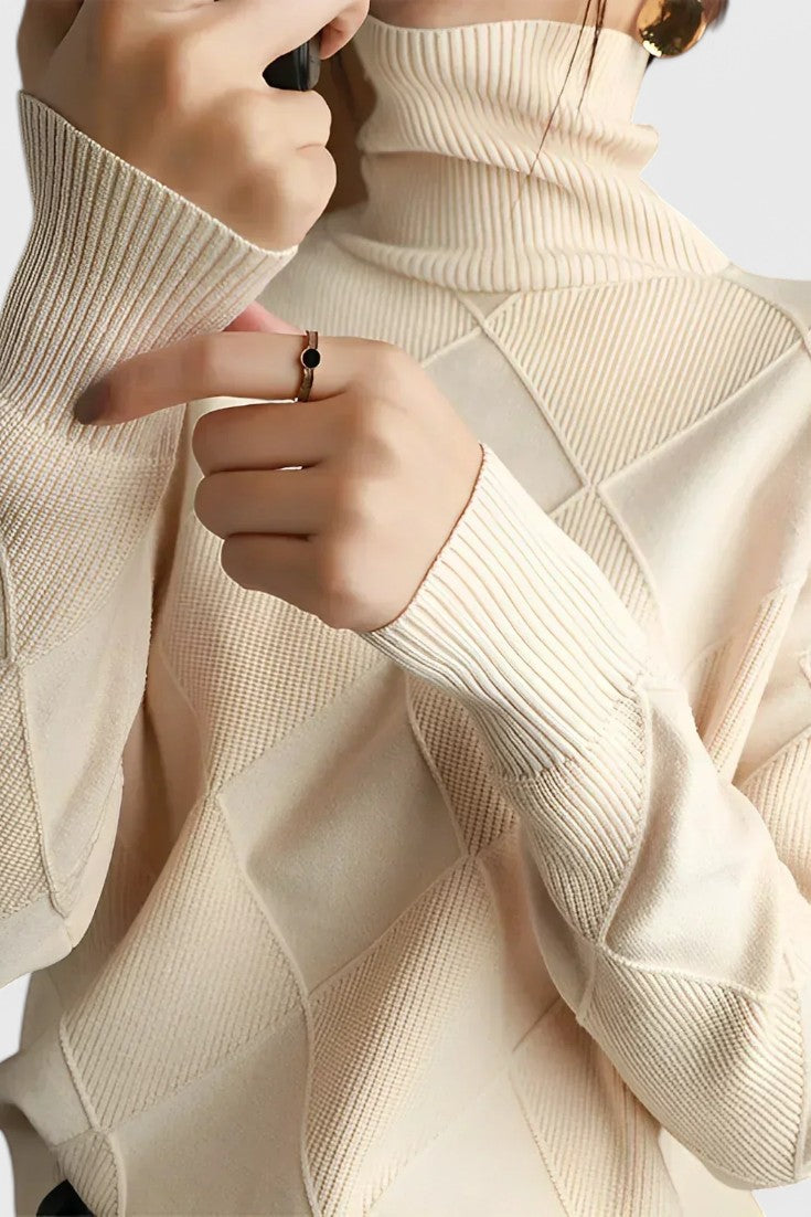 Jersey de Cuello Alto de Cachemira Jasmine