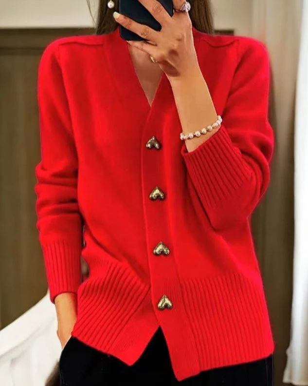 CÁRDIGAN ELEGANTE ADELE CON BOTONES EN FORMA DE CORAZÓN
