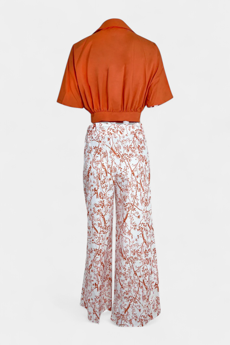 Oli Conjunto Boho de Cuello en V y Pierna Ancha