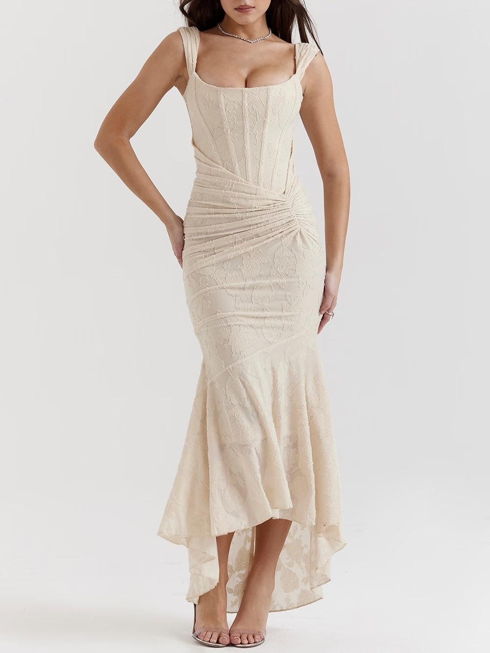 Giulia | Vestido maxi floral azul campanula