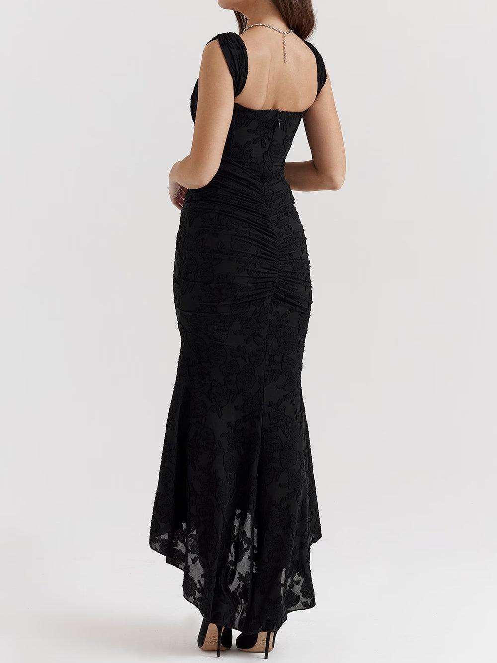 Giulia | Vestido maxi floral azul campanula