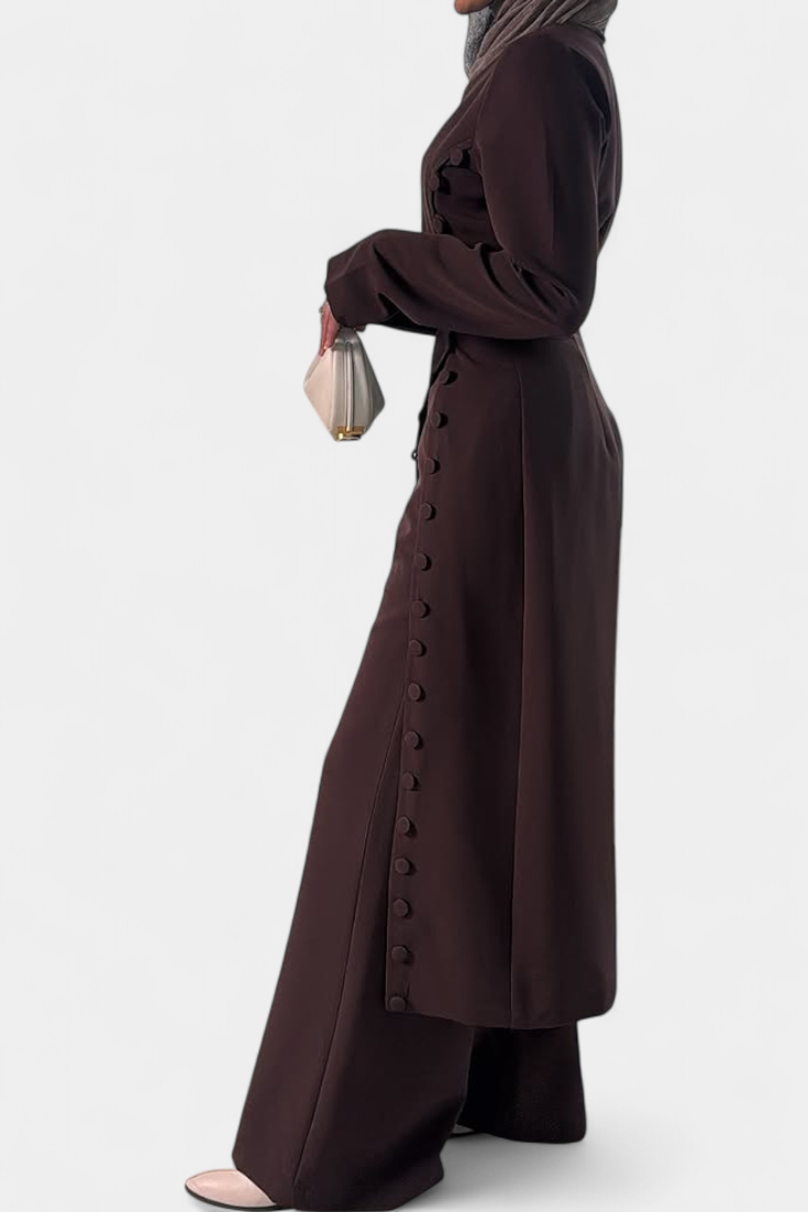 Melissa Casual Soft Blouse with Buttons and Long Pants Set