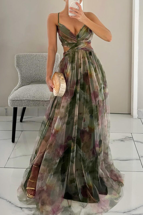 Giselle - Maxi vestido encantador con estampado floral