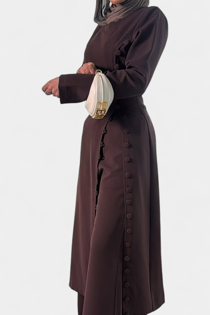 Melissa Casual Soft Blouse with Buttons and Long Pants Set