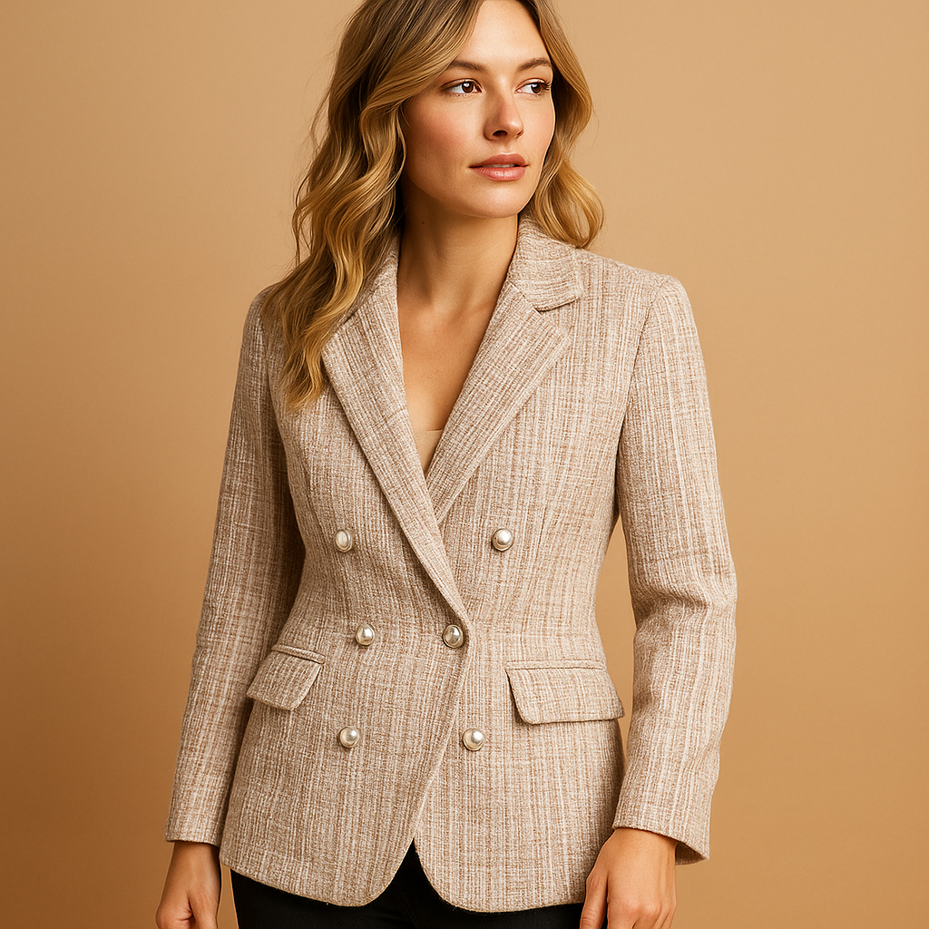 Blazer a cuadros con ajuste entallado para mujeres | Mirte