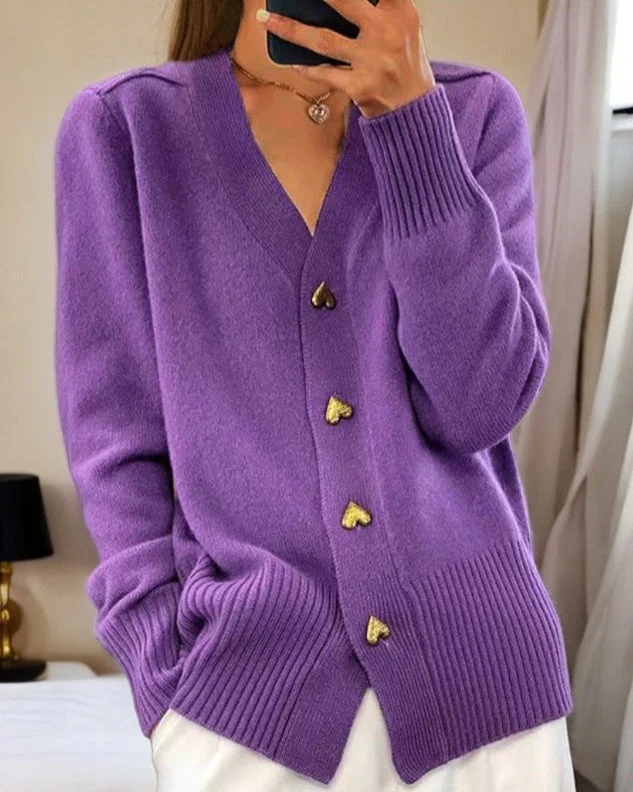 CÁRDIGAN ELEGANTE ADELE CON BOTONES EN FORMA DE CORAZÓN