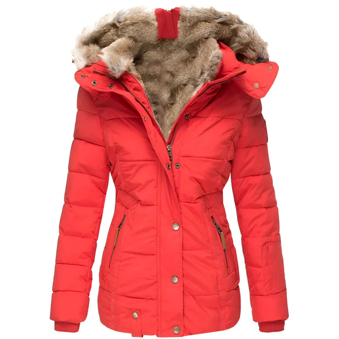 Chaqueta Acolchada Anamaria con Capucha y Diseño Ajustado