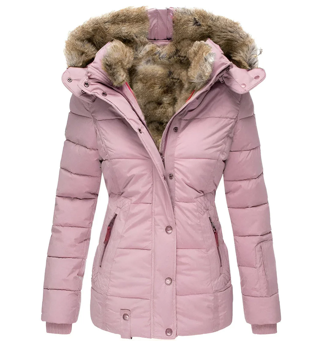 Chaqueta Acolchada Anamaria con Capucha y Diseño Ajustado