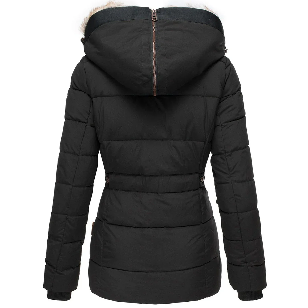 Chaqueta Acolchada Anamaria con Capucha y Diseño Ajustado
