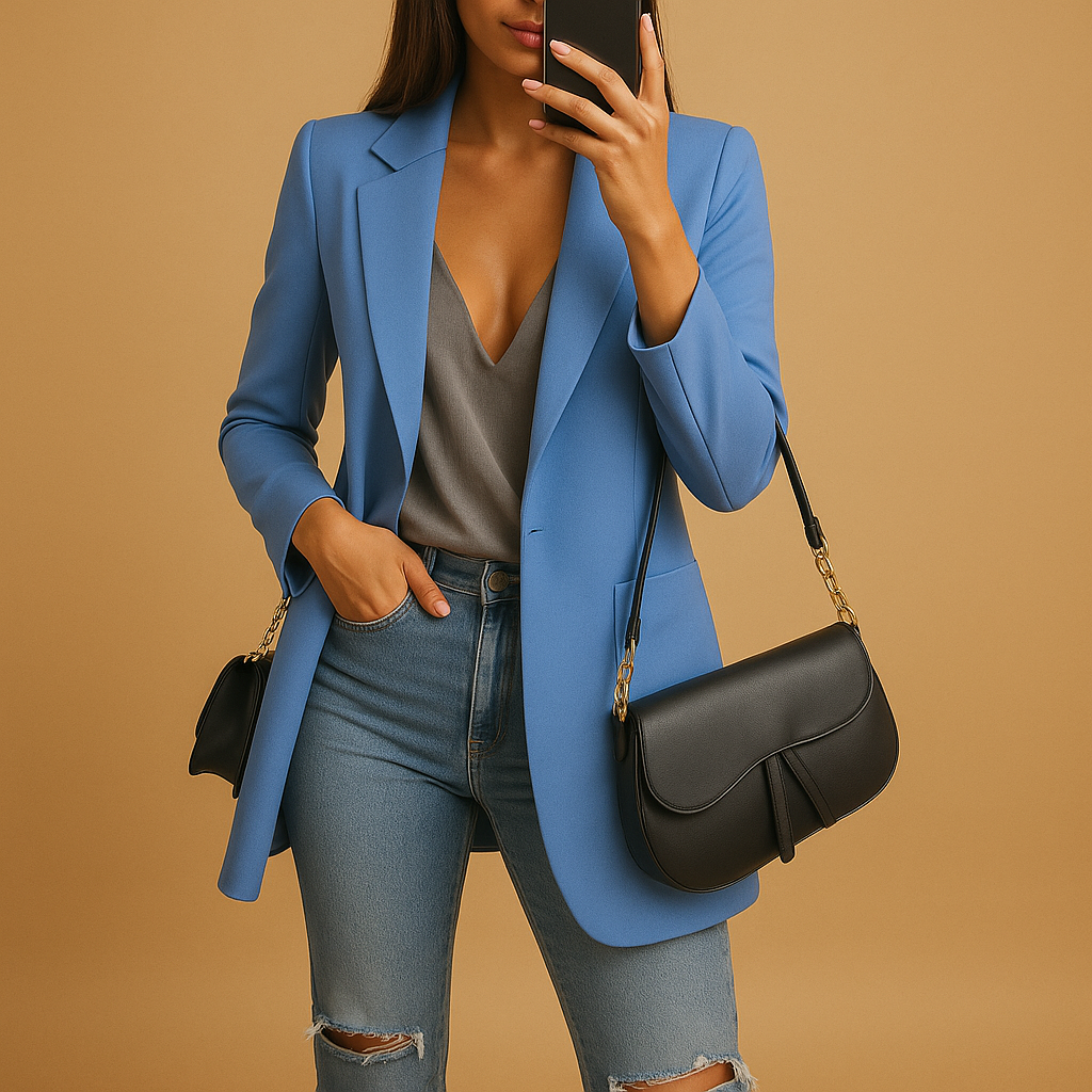 Blazer largo con corte slim para mujer | Elise