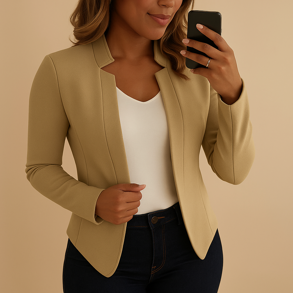Blazer ligero con cuello de solapa para mujeres | Karlijn