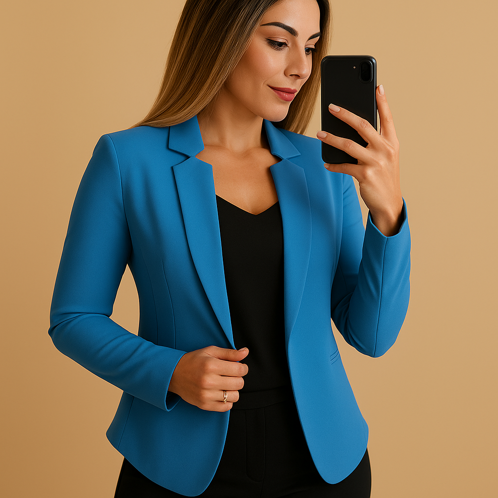 Blazer ligero con cuello de solapa para mujeres | Karlijn