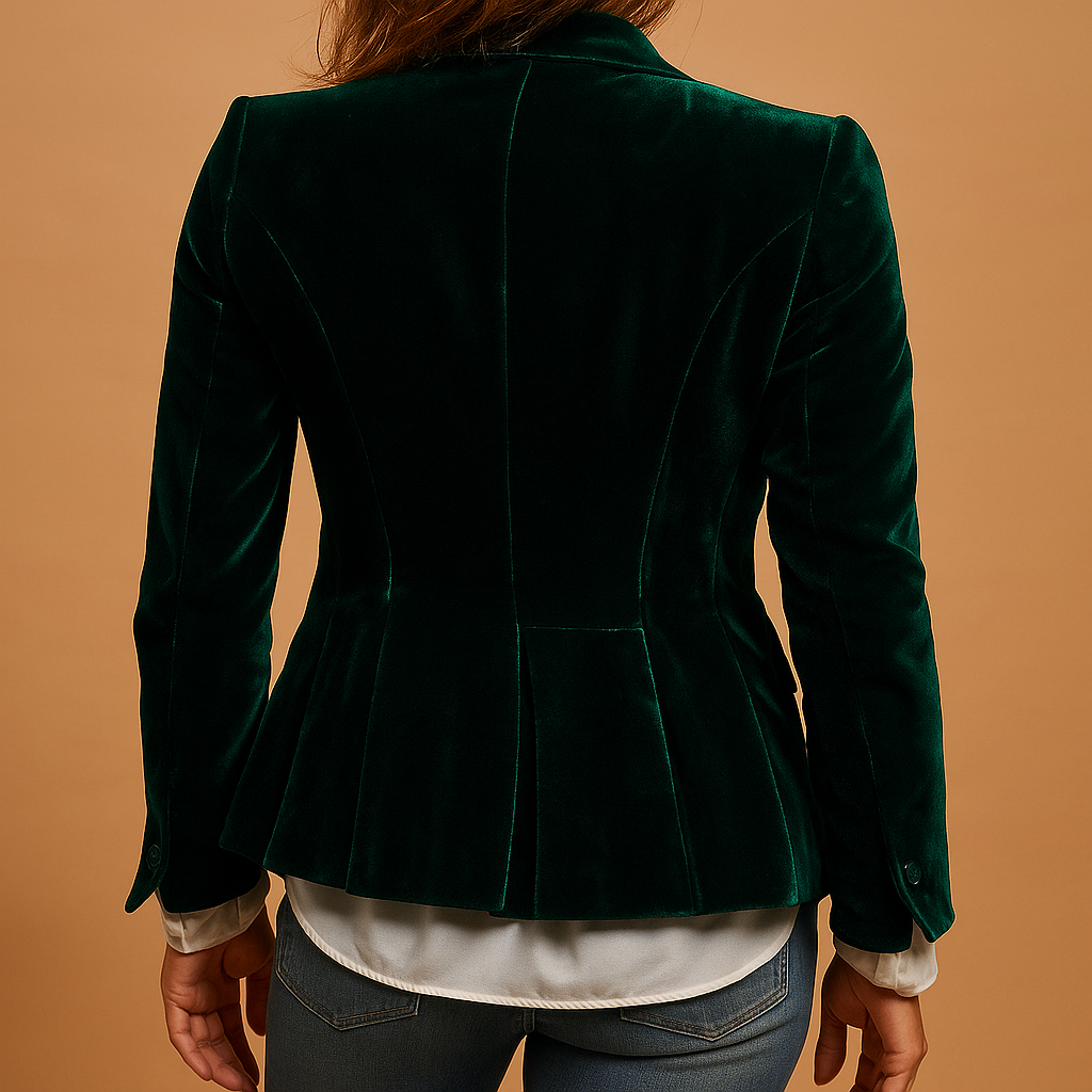 Blazer slim-fit retro con solapas y bolsillos para mujeres | Evelien